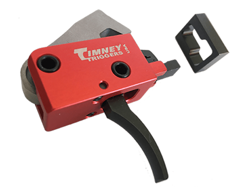 Timney Triggers 682 PCC Trigger  Two-Stage Curved Trigger with 2 lbs Draw Weight & Black/Red Finish for AR-Platform