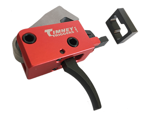Timney Triggers 682 PCC Trigger  Two-Stage Curved Trigger with 2 lbs Draw Weight & Black/Red Finish for AR-Platform