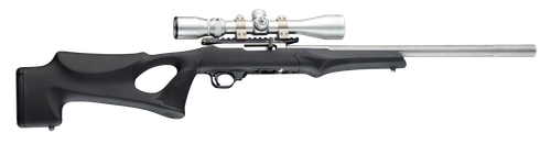 Hogue 22070 OverMolded Rifle Stock Fixed Thumbhole Black OverMolded Rubber Black Synthetic for Ruger 10/22 with .920 Diameter Barrel