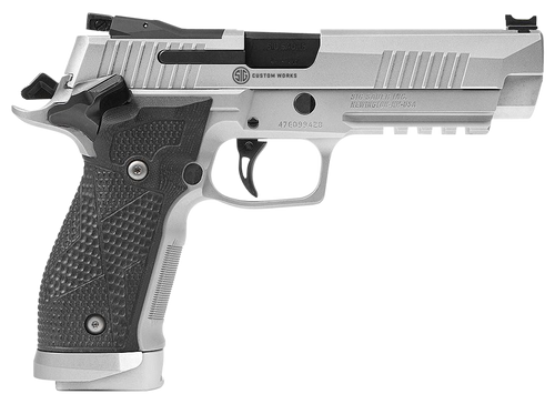 Sig Sauer 226X59STAS P226 XFive STAS Full Size 9mm Luger 20+1 5" Steel Bull Barrel, Stainless Optic Ready/Serrated Steel Slide w/Picatinny Rail & Beavertail Frame, Black Piranha G10 Grips Right Hand