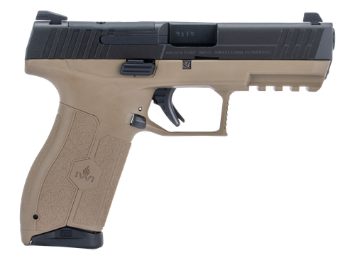 IWI US M9ORP17FD MASADA  9mm Luger 17+1 4.10" Black Button Rifled Steel Barrel/Black Optic Ready/Serrated Slide/Flat Dark Earth Polymer Frame w/Picatinny Rail/FDE Polymer Grips Ambidextrous