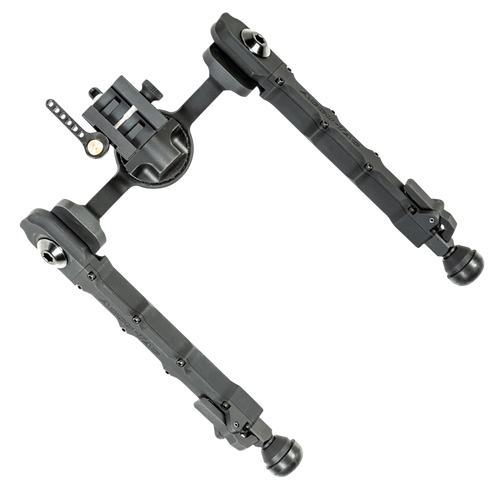 Accu-Tac FCSRBG200 FC-5 G2 Bipod made of Black Hardcoat Anodized Aluminum with Picatinny Attachment, Steel Feet & 6"-10.60" Vertical Adjustment