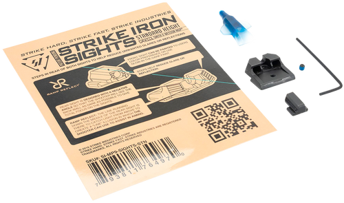 Strike Industries MP9SIGHTSSTN Strike Iron Sights  Black/Blank Front Sight Black/Blank Rear Sight Smith & Wesson M&P Standard Height