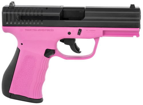 FMK G9C1G2PKSSCM 9C1 G2 9mm Luger 10+1 4" Black Stainless Steel Barrel, Black Serrated Carbon Steel Slide, Pink Polymer Frame w/Picatinny Rail, Black Backstrap Grip