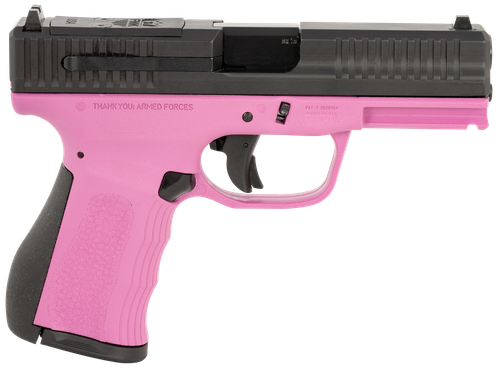 FMK FMKG49PK G3  9mm Luger 14+1 4" Stainless Steel Barrel, Black Optic Cut/Serrated Carbon Steel Slide, Pink Polymer Frame w/Picatinny Rail, Black Backstrap Grip