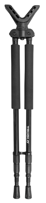 TruGlo TG8920XB Solid-Shot  Bipod 21-40" Collapsible Black Aluminum, Rubberized V-Brace, Twist Lock Adjustable Legs, Includes Carry Case w/Shoulder Strap