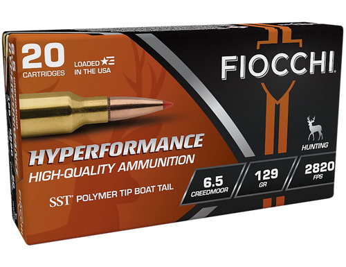 Fiocchi 65CMHSA Hyperformance  6.5Creedmoor 129gr Super Shock Tip 20 Per Box/10 Case