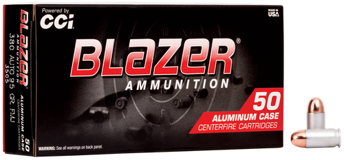 CCI 3505 Blazer Handgun 380ACP 95gr Full Metal Jacket 50 Per Box/20 Case