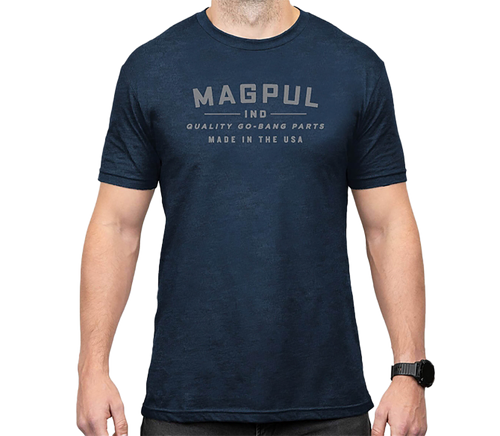 Magpul MAG1112-410-2XL Go Bang Parts  Navy Heather Cotton/Polyester Short Sleeve 2XL