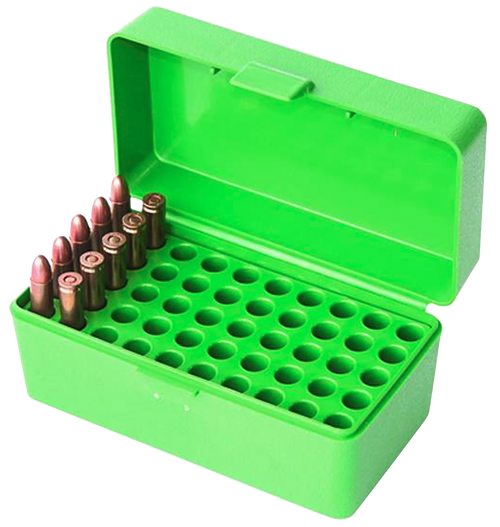 MTM Case-Gard 22HORN10 Ammo Box Flip-Top 22Hornet Green 50rd