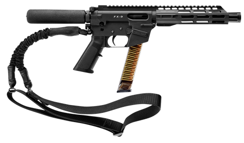 FREEDOM ORDNANCE FX9P8T FX-9  9mm Luger 32+1 8", Black, M-LOK Handguard, Padded Buffer Tube, A2 Grip, 3" Faux Suppressor, Includes Sling