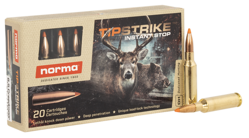 Norma Ammunition 20166512 Dedicated Hunting Tipstrike 6.5Creedmoor 140gr 20 Per Box/10 Case
