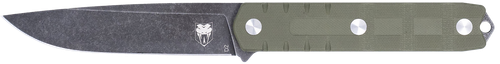 CobraTec Knives CTOWODGDNS Outdoor Warrior 4.50" Fixed Drop Point Plain Stonewashed D2 Steel Blade, 4.75" OD Green Textured G10 Scales Handle