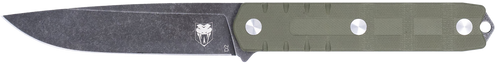 CobraTec Knives CTOWODGDNS Outdoor Warrior 4.50" Fixed Drop Point Plain Stonewashed D2 Steel Blade, 4.75" OD Green Textured G10 Scales Handle