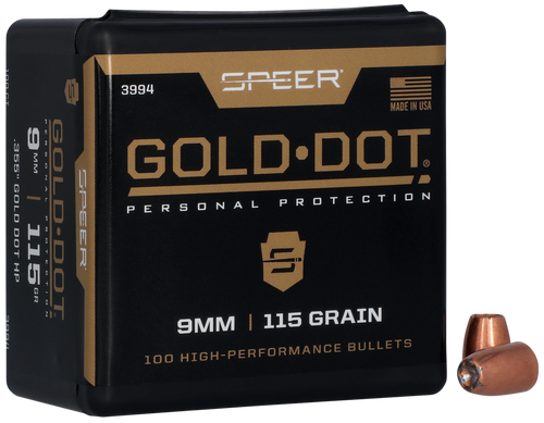 Speer 3994 Gold Dot Personal Protection 9mm 115gr Hollow Point 100 Per Box/5 Case