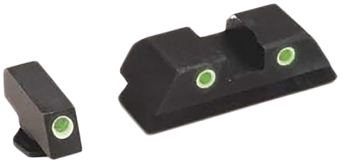 AmeriGlo GL113 Classic Tritium Sight Set for Glock  Green Tritium White Outline Front Sight-Green Tritium White Outline Rear Sight