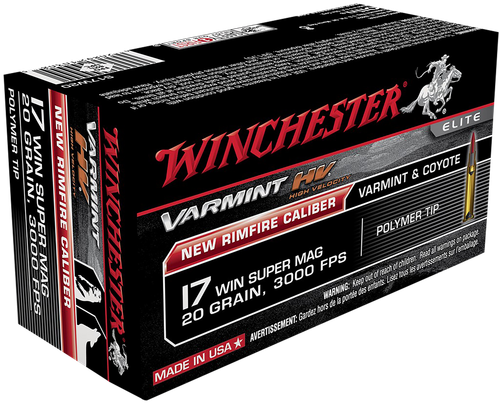 Winchester Ammo S17W20 Varmint HV  17WSM 20gr Polymer Tip 50 Per Box/10 Case