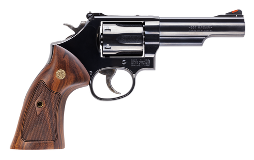 Smith & Wesson 14046 Model 19  K-Frame 357 Mag 6 Shot 4.25" Blued Carbon Steel Barrel, Cylinder & Frame, Checkered Wood Grip, No Safety