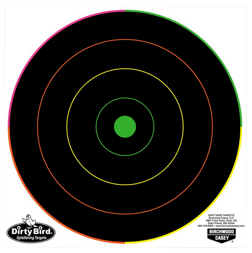 Birchwood Casey 35820 Dirty Bird  8" Bullseye Tagboard Hanging Pistol/Rifle Black/Green 20 Per Pkg