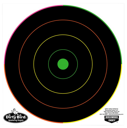Birchwood Casey 35820 Dirty Bird  8" Bullseye Tagboard Hanging Pistol/Rifle Black/Green 20 Per Pkg