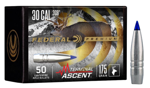 Federal PB308TA1 Premium Terminal Ascent Component 30Cal 175gr 50 Per Box/4 Case