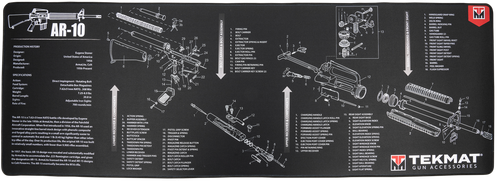 TekMat TEKR44AR10 AR-10 Cleaning Mat Black/White Rubber 15"x44" AR-10 Parts Diagram