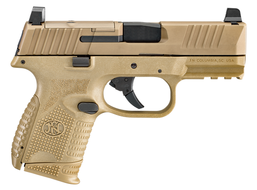 FN 66100575 509C MRD 9mm Luger 10+1 3.70" Black Recessed Target Crown Steel Barrel, Flat Dark Earth PVD Optic Ready/Serrated Steel Slide & Polymer Frame w/Picatinny Rail, Ambidextrous