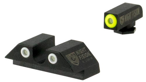 Night Fision GLK003007YGW Tritium Night Sights For Glock  Green Tritium Yellow Outline Front Sight- Green Tritium White Outline Rear Sight Glock 42/43/43X