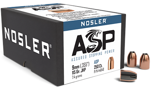 Nosler 44848 Assured Stopping Power  9mm 115gr Jacketed Hollow Point 250/Box