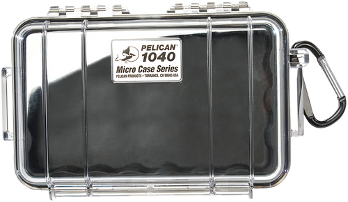 Pelican 1040025100 Micro Case  Black/Clear Polycarbonate 7.50" Long