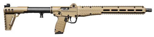 Kel-Tec SUB2K10GLKTAN SUB2000 Gen3 10mm Auto 15+1 16.15" Black Threaded Barrel, Tan Picatinny Rail Receiver, M-LOK Handguard, Rotating Forend, 3 Position Adj Tan Polymer Stock, Glock 20 Grip