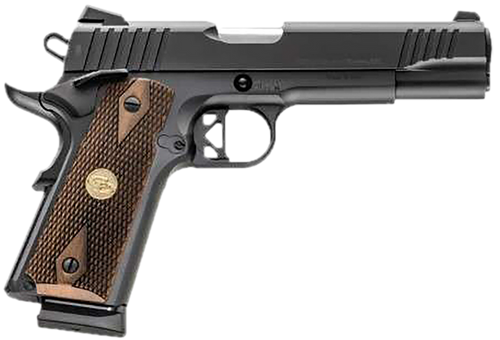 Charles Daly 440213 Superior  45 ACP 10+1 5" Stainless Steel Barrel, Black Serrated Steel Slide, Black Steel Frame w/Beavertail, Walnut Diamond Checkered Grip, ZeroTech Red Dot