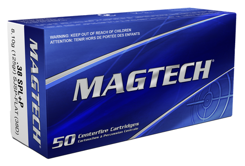Magtech 38D Range/Training  38Special+P 125gr Semi Jacketed Soft Point Flat 50 Per Box/20 Case