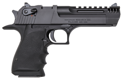 Magnum Research DE445IMB Desert Eagle L5 44 Rem Mag 5" with Muzzle Brake 8+1 Black Hardcoat Anodized Aluminum Frame Black Carbon Steel Slide Black Hogue Wraparound Grip