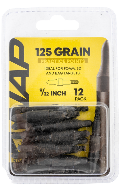 NAP NAP60P3DP932X 3D Practice Points Field Tips Fixed 125 GR Black/ 12 Pack