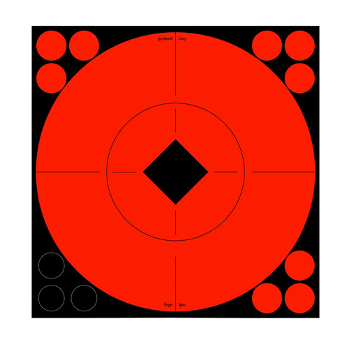 Birchwood Casey 33916 Target Spots  Self-Adhesive Paper Black/Red 8" Bullseye 8 Pack