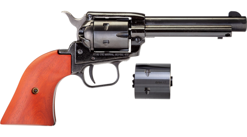 Heritage Mfg RR22MB4 Rough Rider  22 LR 22 WMR 6 Shot, 4.75" Black Steel Barrel, Black Zinc Alloy Frame, Black Cylinder, Cocobolo Grip, Hammer/Thumb Safety, Exposed Hammer