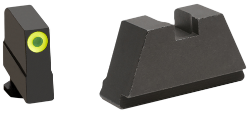 AmeriGlo GL691 Optic Compatible Sight Set for Glock  3XL Tall Green Tritium Lumigreen Outline Front Sight-Black Rear Sight