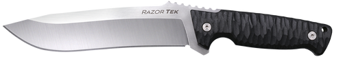 Cold Steel CSFX65RZR Razor Tek  EDC 6.50" Fixed Clip Point Plain Satin 4116 Krupp SS Blade, 6.13" Black Textured