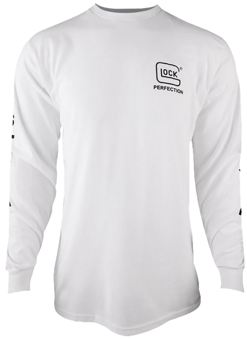 Glock AP96095 Perfection Long Sleeve Tee White Pre-Shrunk Cotton Long Sleeve XL