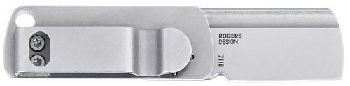 CRKT 7118 Box Key EDC 1.24" Folding Plain Stonewashed 12C27 Sandvik SS Blade, Stainless Steel Handle