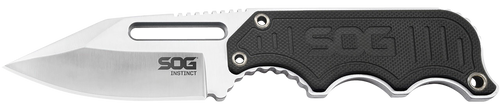 S.O.G SOG-NB1012-C Instinct  2.30" Fixed Clip Point Plain Satin Polished 5Cr15MoV SS Blade Black/Silver G10/SS Handle Includes Sheath