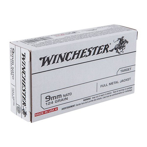 USA WHITE BOX 9MM NATO 124GR FMJ 50/BOX