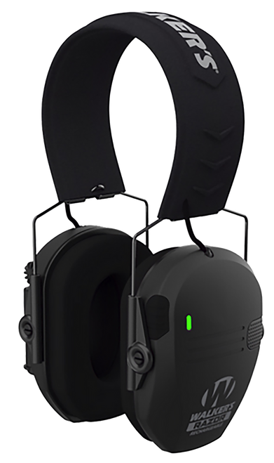 Walker's GWPRSEMRC Razor Rechargeable Electronic Muff 21 dB Over the Head Black Polymer