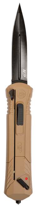 Smith & Wesson Knives 1092050 M&P  3.50" OTF Spear Point Plain Black Oxide AUS-8A SS Blade 5.16" Flat Dark Earth Aluminum Handle