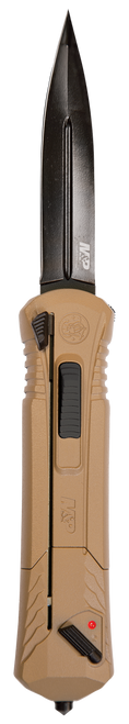 Smith & Wesson Knives 1092050 M&P  3.50" OTF Spear Point Plain Black Oxide AUS-8A SS Blade 5.16" Flat Dark Earth Aluminum Handle
