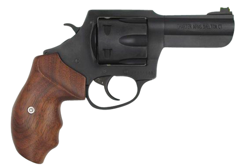 Charter Arms 63546 Professional  357 Mag 6 Shot, 3" Black Nitride Steel Barrel, Cylinder & Frame w/Walnut Finger Grooved Grip
