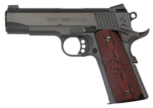 Colt Mfg O4942XE Commander Combat 9mm Luger 9+1 4.25" Steel Barrel, Blued Serrated Carbon Steel Slide, Blued Carbon Steel Frame w/Beavertail, Black Cherry G10 Grip, Ambidextrous