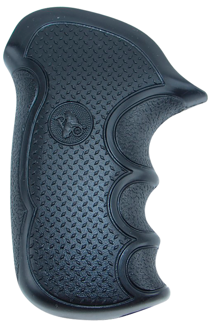 Pachmayr 02475 Diamond Pro Grip Diamond Checkering Black Rubber with Finger Grooves for Taurus Compact Public Defender with Polymer Frame