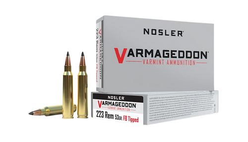 Nosler 65139 Varmageddon  223Rem 53gr Flat Base Tipped 20 Per Box/20 Case
